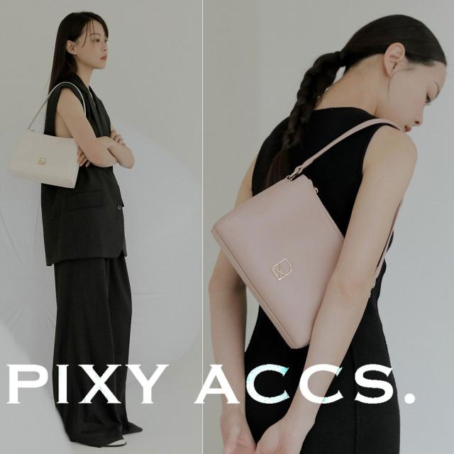 保証付 返品OK 日本正規代理店  PIXY ACCS. ピクシーアックス PX220042 レディース エレガント リッチ ビーガンレザー 2way トートバッグ ポーチ バッグ ショルダー 仕切り 通勤通学 レザー 20代 30代 40代 50代 60代 台湾 窗外光景小側背包 大人シンプル ナナメ掛け_2