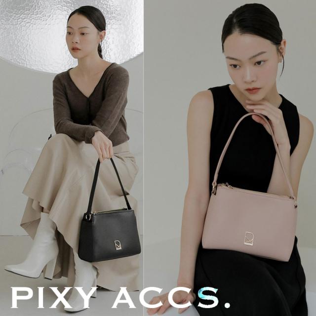 保証付 返品OK 日本正規代理店  PIXY ACCS. ピクシーアックス PX220042 レディース エレガント リッチ ビーガンレザー 2way トートバッグ ポーチ バッグ ショルダー 仕切り 通勤通学 レザー 20代 30代 40代 50代 60代 台湾 窗外光景小側背包 大人シンプル ナナメ掛け_3