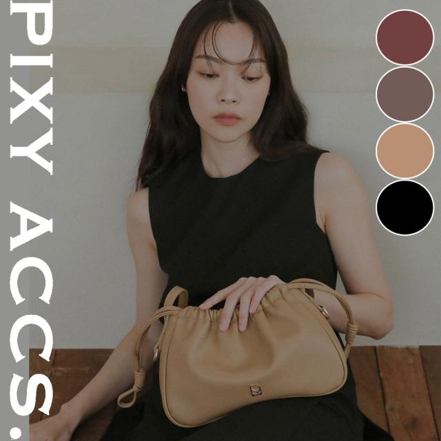 保証付 返品OK  日本正規代理店  2024 PIXY ACCS. ピクシーアックス  PX230015 レディース 巾着ポーチ スタイルリード ショルダーバッグ ビジネス エレガント 通勤通学 ビーガンレザー 20代 30代 40代 50代 60代 台湾 風格引線肩背包 人気ブランド クラシック ハンドバッグ