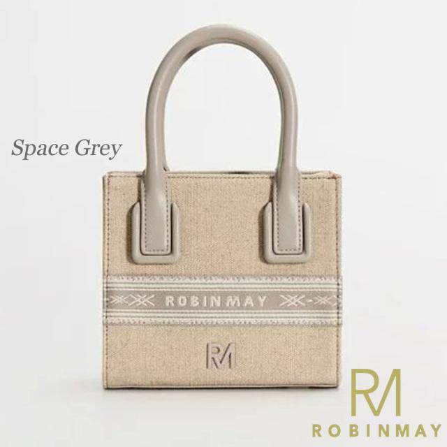 保証付 返品OK ROBINMAY ロビンメイ 正規代理店 B197 Laurel Goddess handbag M レディース RMロゴ リネンハンドバッグ 麻 キャンバス ショルダー 小さめ 春夏秋冬 ビーガンレザー ヴィーガン 人気 30代 40代 SDGs サステナブル 旅行 ジャガード刺繍 トレンド 公式_10