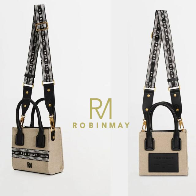 保証付 返品OK ROBINMAY ロビンメイ 正規代理店 B197 Laurel Goddess handbag M レディース RMロゴ リネンハンドバッグ 麻 キャンバス ショルダー 小さめ 春夏秋冬 ビーガンレザー ヴィーガン 人気 30代 40代 SDGs サステナブル 旅行 ジャガード刺繍 トレンド 公式_12