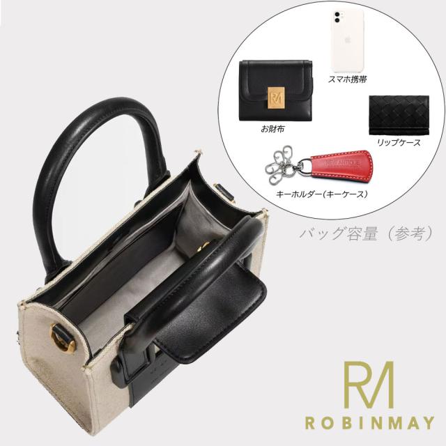 保証付 返品OK ROBINMAY ロビンメイ 正規代理店 B197 Laurel Goddess handbag M レディース RMロゴ リネンハンドバッグ 麻 キャンバス ショルダー 小さめ 春夏秋冬 ビーガンレザー ヴィーガン 人気 30代 40代 SDGs サステナブル 旅行 ジャガード刺繍 トレンド 公式_14