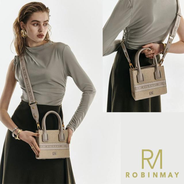 保証付 返品OK ROBINMAY ロビンメイ 正規代理店 B197 Laurel Goddess handbag M レディース RMロゴ リネンハンドバッグ 麻 キャンバス ショルダー 小さめ 春夏秋冬 ビーガンレザー ヴィーガン 人気 30代 40代 SDGs サステナブル 旅行 ジャガード刺繍 トレンド 公式_5