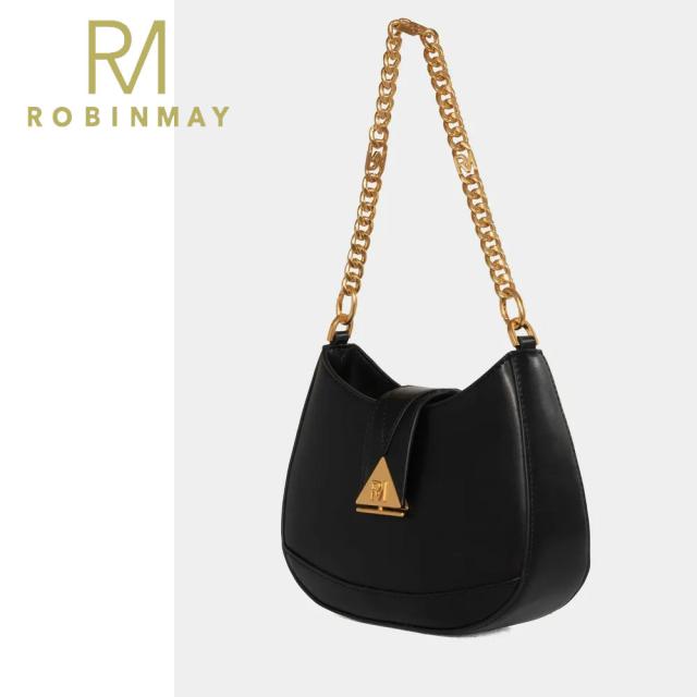 保証付 返品OK 正規品 ROBINMAY ロビンメイ B200 Land of Water Shoulder Bag レディース RMロゴ エレガントチェーンショルダーバッグ ナナメ掛け ハンドバッグ 春夏秋冬 ビーガンレザー ヴィーガン ミニバッグ シルバー 三角ロゴ 20代 30代 40代 50代 60代 公式_10
