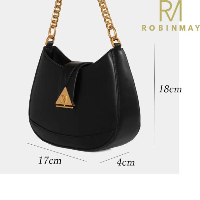 保証付 返品OK 正規品 ROBINMAY ロビンメイ B200 Land of Water Shoulder Bag レディース RMロゴ エレガントチェーンショルダーバッグ ナナメ掛け ハンドバッグ 春夏秋冬 ビーガンレザー ヴィーガン ミニバッグ シルバー 三角ロゴ 20代 30代 40代 50代 60代 公式_12