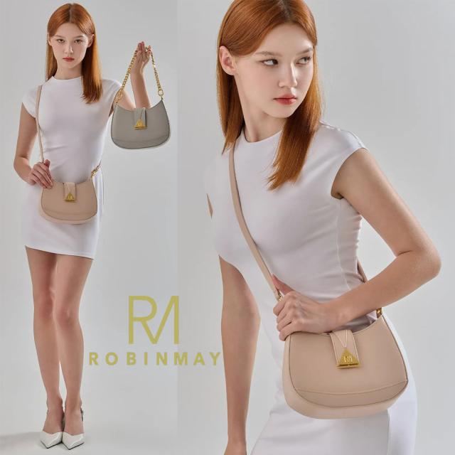 保証付 返品OK 正規品 ROBINMAY ロビンメイ B200 Land of Water Shoulder Bag レディース RMロゴ エレガントチェーンショルダーバッグ ナナメ掛け ハンドバッグ 春夏秋冬 ビーガンレザー ヴィーガン ミニバッグ シルバー 三角ロゴ 20代 30代 40代 50代 60代 公式_2