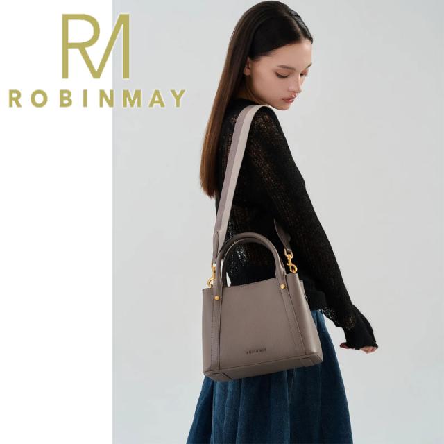 保証付 返品OK 正規品 ROBINMAY ロビンメイ B217 米?手提包 レディース RMロゴ スクエアハンドバッグ シンプル ショルダーバッグ バイカラーショルダー ミニボストン 春夏秋冬 ビーガンレザー ヴィーガン 人気 30代 40代 20代 台湾発 仕切り 2way バッグ 小さめ_1