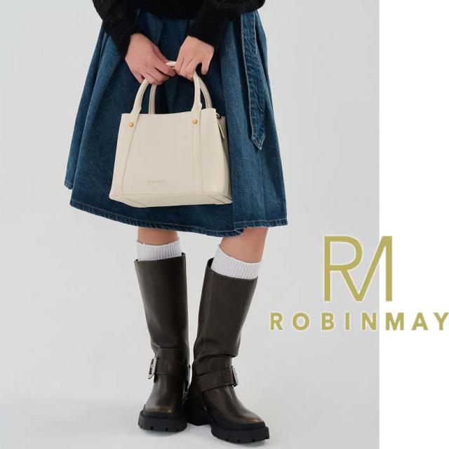 保証付 返品OK 正規品 ROBINMAY ロビンメイ B217 米?手提包 レディース RMロゴ スクエアハンドバッグ シンプル ショルダーバッグ バイカラーショルダー ミニボストン 春夏秋冬 ビーガンレザー ヴィーガン 人気 30代 40代 20代 台湾発 仕切り 2way バッグ 小さめ_2