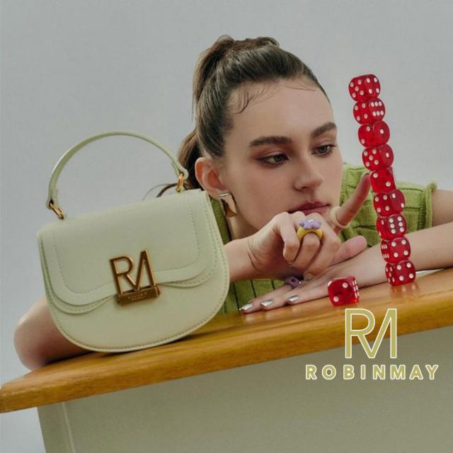 保証付 返品OK 正規品 ROBINMAY　ロビンメイ B223 Elly半圓手提包 レディース RMロゴ レトロ ショルダー バッグ クラシカル 春夏秋冬レザー ヴィーガン サステナブル 大人可愛い 台湾発　20代 30代 40代 50代 60代 公式 ミニショルダー サドルバッグ 人気ブランド_1