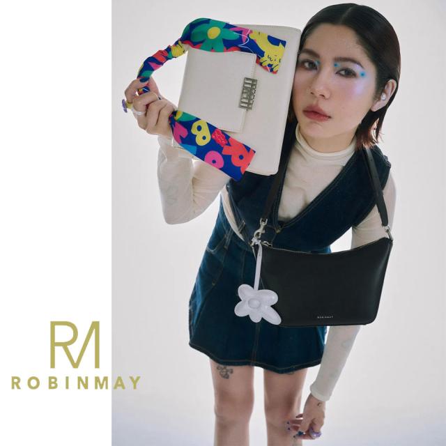 保証付 返品OK 正規品 ROBINMAY ロビンメイ B224 paint my mind 手提包 レディース RMロゴ レトロ ミニショルダーバッグ ハンドバッグ ショルダー 春夏秋冬 ビーガンレザー ヴィーガン 人気 30代 40代 20代 台湾発 手描き カラフル シルクスカーフ 2way バッグ_3
