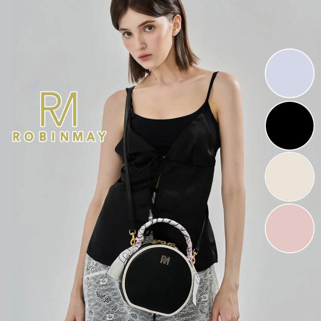 保証付 返品OK 正規品 2024 ROBINMAY ロビンメイ B234 レディース RMロゴ エレガントスカーフ ハンドバッグ 2WAY ショルダー 肩掛け ビーガンレザー ヴィーガン 人気 60代 50代30代 40代 20代 SDGs サステナブル 台湾発 鞄 ラウンドクロスボディバッグ 蘿蔓花園斜背包