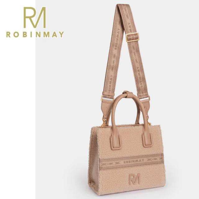 保証付 返品OK 正規品 ROBINMAY ロビンメイ B256 月桂女神手提包 羊羔毛 レディース RM ラムウール ハンドバッグ ダブルストラップ ショルダー 大人気 ビーガン トートバッグ 高見えジャガード刺繍 台湾発 X Ella 30代 40代 50代 60代 公式 カジュアル ボア バッグ_9