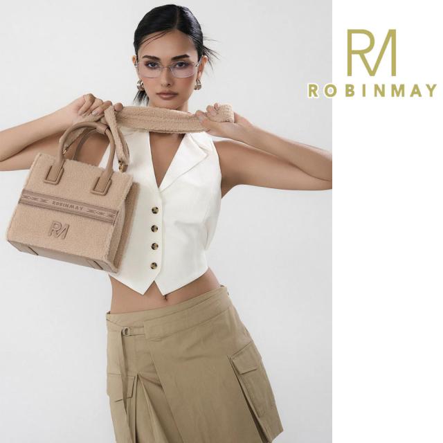 保証付 返品OK 正規品 ROBINMAY ロビンメイ B256 月桂女神手提包 羊羔毛 レディース RM ラムウール ハンドバッグ ダブルストラップ ショルダー 大人気 ビーガン トートバッグ 高見えジャガード刺繍 台湾発 X Ella 30代 40代 50代 60代 公式 カジュアル ボア バッグ_3