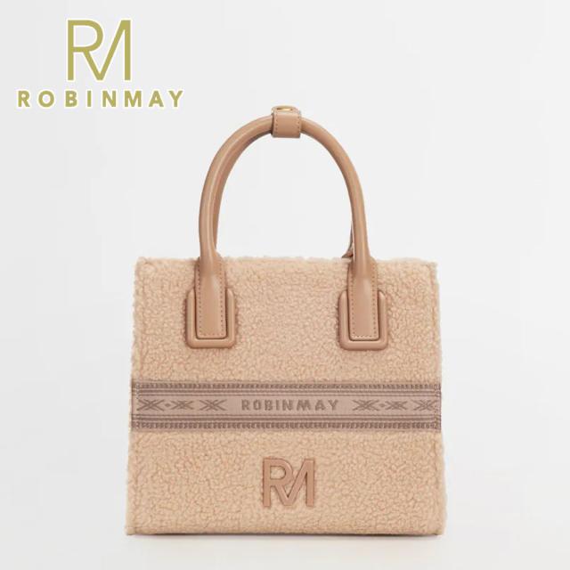 保証付 返品OK 正規品 ROBINMAY ロビンメイ B256 月桂女神手提包 羊羔毛 レディース RM ラムウール ハンドバッグ ダブルストラップ ショルダー 大人気 ビーガン トートバッグ 高見えジャガード刺繍 台湾発 X Ella 30代 40代 50代 60代 公式 カジュアル ボア バッグ_7