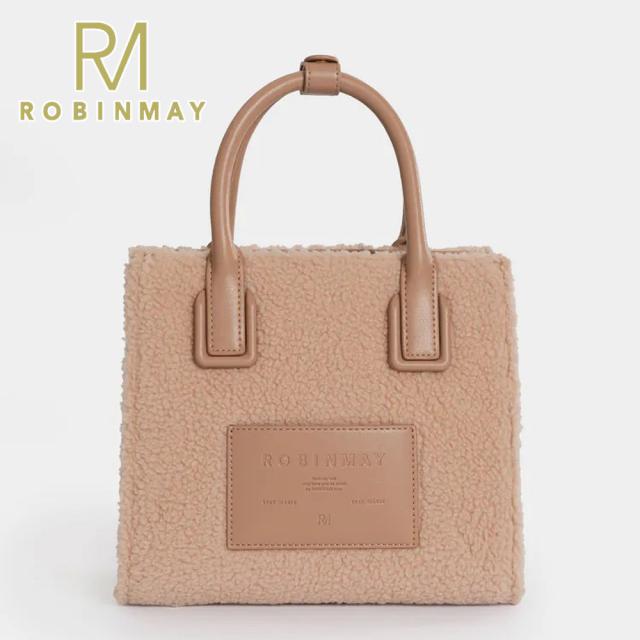 保証付 返品OK 正規品 ROBINMAY ロビンメイ B256 月桂女神手提包 羊羔毛 レディース RM ラムウール ハンドバッグ ダブルストラップ ショルダー 大人気 ビーガン トートバッグ 高見えジャガード刺繍 台湾発 X Ella 30代 40代 50代 60代 公式 カジュアル ボア バッグ_8