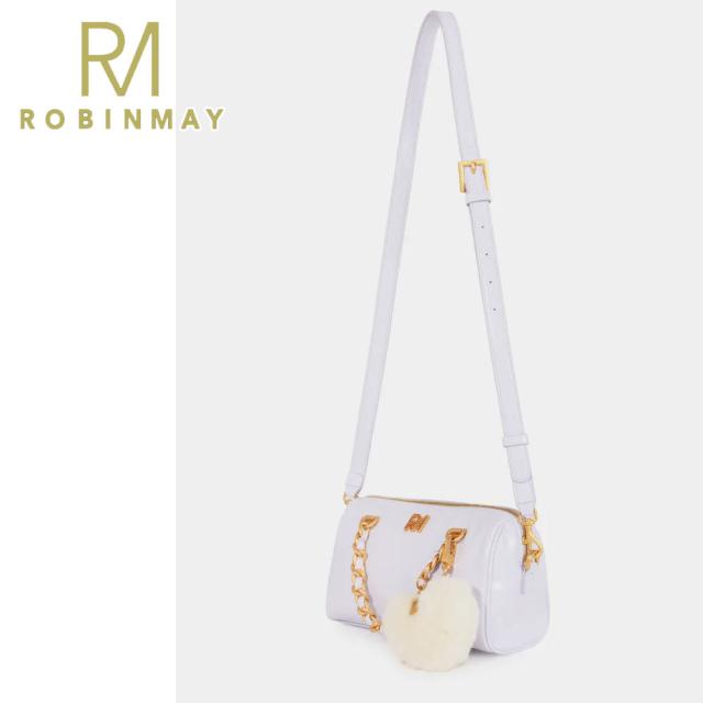 保証付 返品OK 正規品 ROBINMAY ロビンメイ B258 レディース リッチ ミニボストン ショルダー ハンドバッグ クラシカル 春夏秋冬 ビーガンレザー 通勤通学 人気 30代 40代 20代 SDGs サステナブル 台湾 鞄 ナナメ掛け RMロゴ SHINYHEART 手提包 ファーハートチャーム_11