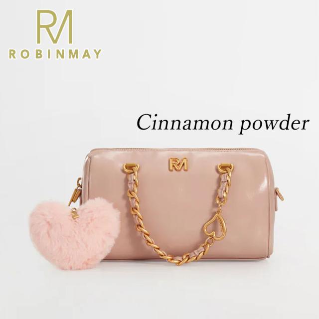 保証付 返品OK 正規品 ROBINMAY ロビンメイ B258 レディース リッチ ミニボストン ショルダー ハンドバッグ クラシカル 春夏秋冬 ビーガンレザー 通勤通学 人気 30代 40代 20代 SDGs サステナブル 台湾 鞄 ナナメ掛け RMロゴ SHINYHEART 手提包 ファーハートチャーム_7
