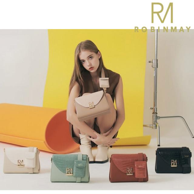 保証付 返品OK ROBINMAY　ロビンメイ 正規代理店 C182 Smoky Rock Roll Cross Body Bag レディース クロコ型押し クロコダイル柄 ショルダー チェーンショルダー ミニバッグ 春夏秋冬 ビーガンレザー ヴィーガン 30代 40代 SDGs サステナブル 刻印 大人鞄 公式_1