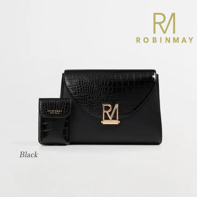 保証付 返品OK ROBINMAY　ロビンメイ 正規代理店 C182 Smoky Rock Roll Cross Body Bag レディース クロコ型押し クロコダイル柄 ショルダー チェーンショルダー ミニバッグ 春夏秋冬 ビーガンレザー ヴィーガン 30代 40代 SDGs サステナブル 刻印 大人鞄 公式_5