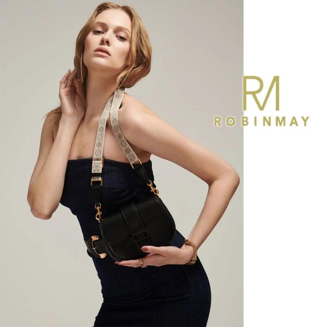 保証付 返品OK 正規品 ROBINMAY ロビンメイ C287 Hepburn Crossbody Bag(M) レディース RMロゴ 型 ミニ レトロ ショルダーバッグ ジャガードロゴ刺繍ショルダー ビーガンレザー ヴィーガン 人気 30代 40代 20代 50代 60代 SDGs サステナブル 台湾発 クラシカル_1