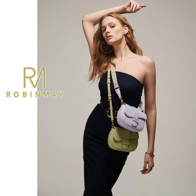 保証付 返品OK 正規品 ROBINMAY ロビンメイ C287 Hepburn Crossbody Bag(M) レディース RMロゴ 型 ミニ レトロ ショルダーバッグ ジャガードロゴ刺繍ショルダー ビーガンレザー ヴィーガン 人気 30代 40代 20代 50代 60代 SDGs サステナブル 台湾発 クラシカル_2