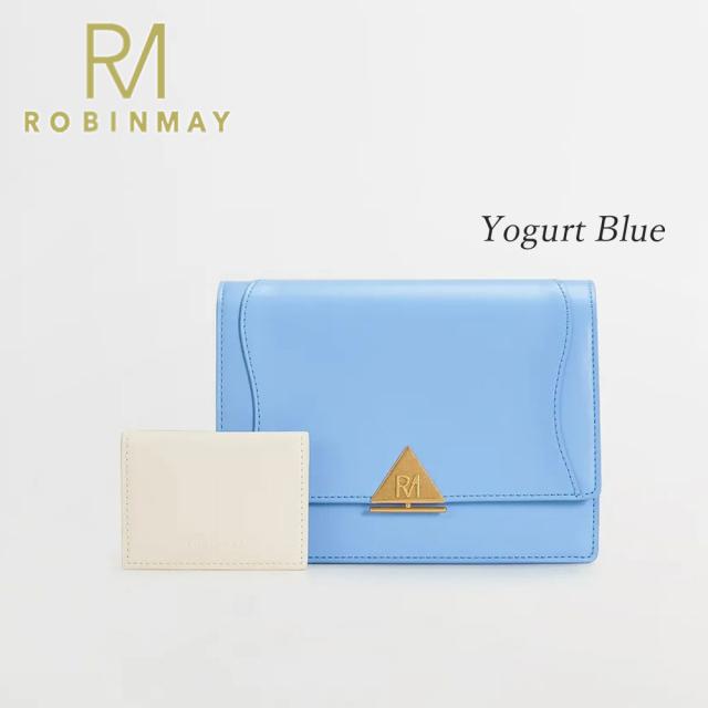 保証付 返品OK 正規品 ROBINMAY ロビンメイ C291 Triangle 粗鏈斜背包 レディース RMロゴ エレガント リッチ スクエアバッグ カードケース付 チェーンショルダー レトロクラシカル 春夏秋冬 ビーガンレザー ヴィーガン 人気 30代 40代 SDGs サステナブル ブルー 台湾_9