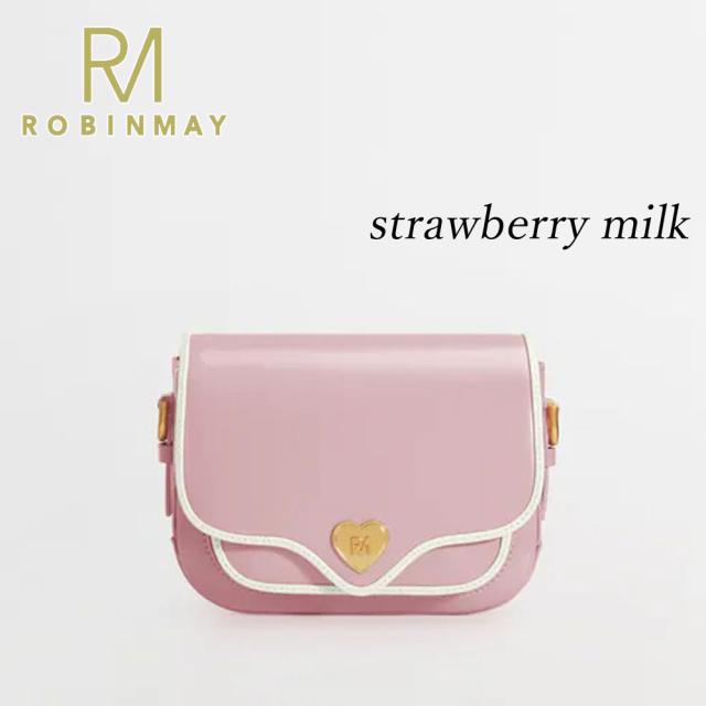 保証付 返品OK 正規品 ROBINMAY　ロビンメイ C349 桃心蔓蔓斜背包 レディース バイカラー ハートロゴ レトロ ショルダー クラシカル 春夏秋冬レザー ヴィーガン サステナブル 大人可愛い 台湾発　20代 30代 40代 50代 60代 公式 ミニショルダー スクエアバッグ_13