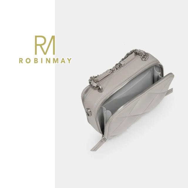 保証付 返品OK 正規品 ROBINMAY ロビンメイ C358 魔法貝兒斜背包 レディース ダイヤモンド型ステッチ RMロゴ キルティング カメラバッグ ショルダー ビーガンレザー 30代 40代 サステナブル シンプル 台湾 仕切り 大人カジュアル 通勤通学 ダブルストラップ_15