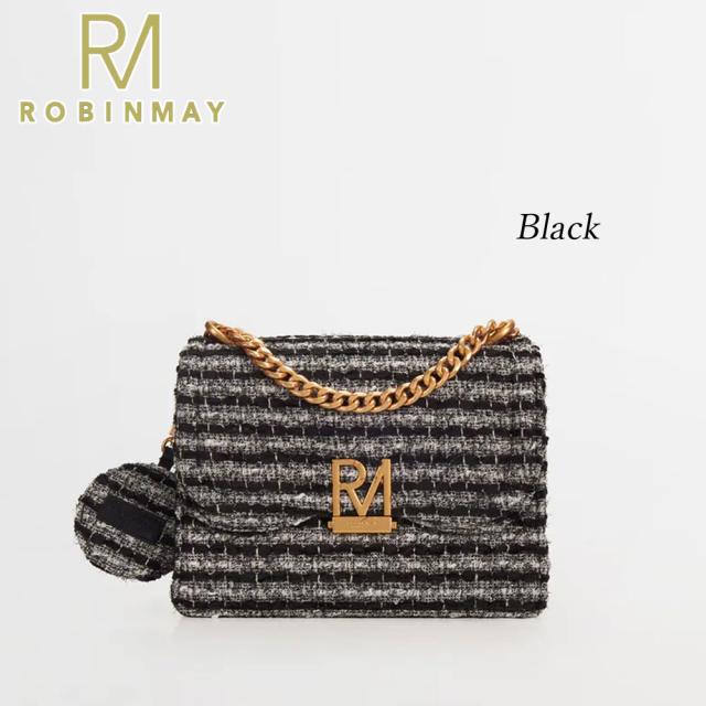 保証付 返品OK 正規品 ROBINMAY ロビンメイ C378 レディース RMロゴ エレガント ツイード ハンドバッグ 2WAY ショルダー 肩掛け ビーガン人気 60代 50代30代 40代 20代 SDGs サステナブル 台湾 鞄 ラウンド ミラー付き クロスボディバッグ Elly雙層斜背包(毛?)_6