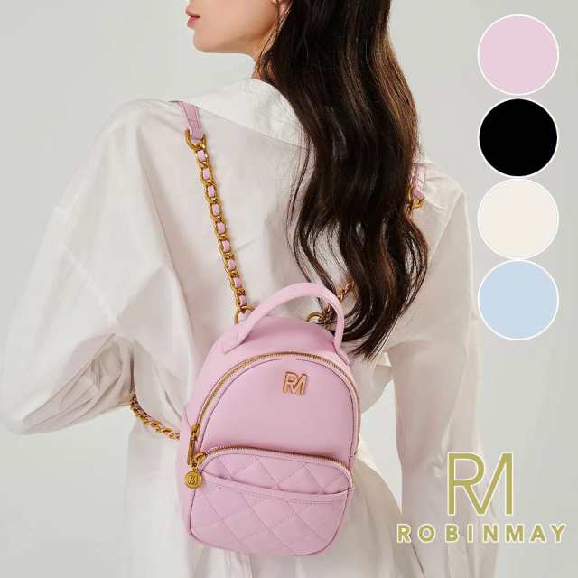 保証付 返品OK 正規品 2024 ROBINMAY　ロビンメイ D112 魔娜後背包 レディース RMロゴ レトロ リュック クラシカル 春夏秋冬 ヴィーガンレザー サステナブル 大人可愛い 台湾発　20代 30代 40代 50代 60代 リュックサック 通勤通学 ハーフキルティング バックパックの通販は 19,880円