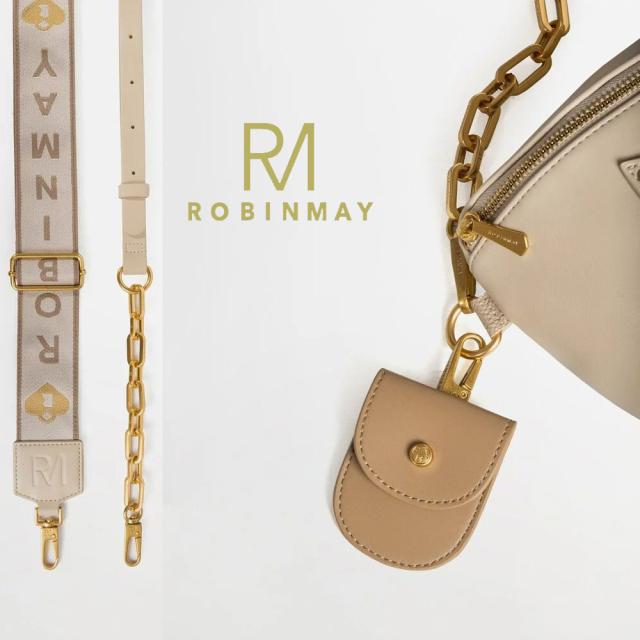 保証付 返品OK  正規品  2024 ROBINMAY ロビンメイ  I033 翻玩派對胸包 2種ストラップ ボディバッグ レディース RMロゴ ジャガードロゴ刺繍ショルダー ナナメショルダー サコッシュ ビーガンレザー ヴィーガン 30代 40代 SDGs サステナブル ケース付 台湾 PIXYACCS