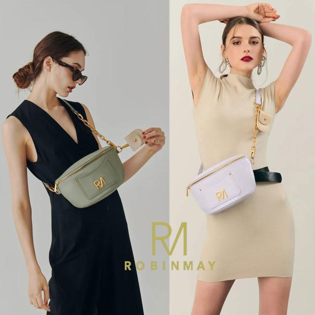 保証付 返品OK  正規品  2024 ROBINMAY ロビンメイ  I033 翻玩派對胸包 2種ストラップ ボディバッグ レディース RMロゴ ジャガードロゴ刺繍ショルダー ナナメショルダー サコッシュ ビーガンレザー ヴィーガン 30代 40代 SDGs サステナブル ケース付 台湾 PIXYACCS