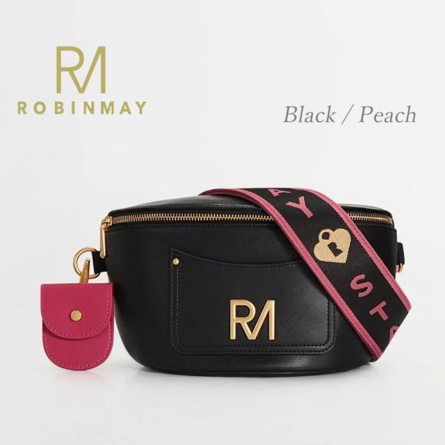 保証付 返品OK  正規品  2024 ROBINMAY ロビンメイ  I033 翻玩派對胸包 2種ストラップ ボディバッグ レディース RMロゴ ジャガードロゴ刺繍ショルダー ナナメショルダー サコッシュ ビーガンレザー ヴィーガン 30代 40代 SDGs サステナブル ケース付 台湾 PIXYACCS