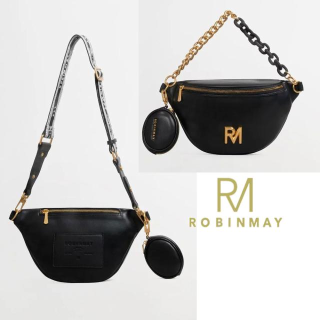 保証付 返品OK 正規品 ROBINMAY ロビンメイ I045 Limited Ella Collection-Mont Chest Bag レディース RMロゴ ジャガード刺繍ショルダー ナナメ掛バッグ サコッシュ チェーンハンドル ビーガンレザー ヴィーガン 30代 40代 SDGs ボディバッグ コインケース付 台湾_9