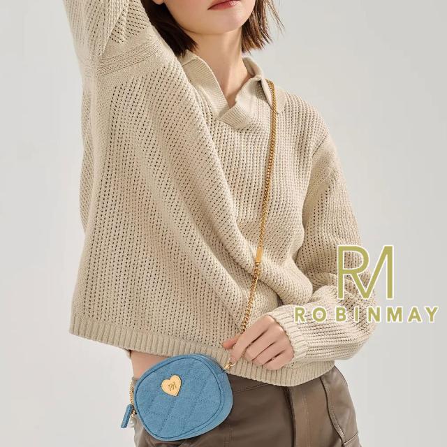 保証付 返品OK  正規品  2024 ROBINMAY ロビンメイ  L122 霏比鐵？包 レディース RMハートロゴ デニム キルティング カードケース ボディバッグ ポーチ カード入れ 小さめ 春夏秋冬 カジュアル 人気 30代 40代 20代 旅行 台湾 コンパクト ミニバッグ チェーンショルダー