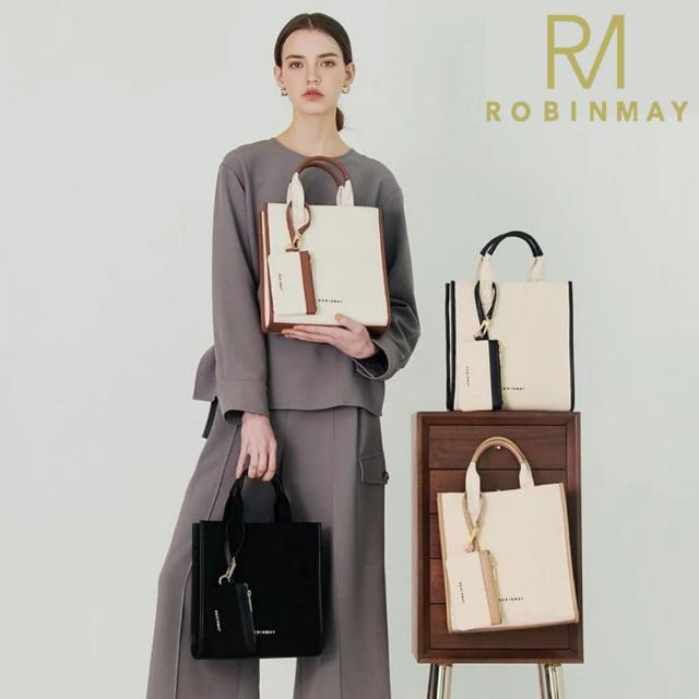保証付 返品OK  正規品  2024 ROBINMAY ロビンメイ  WB037 Easy Note Handbag レディース バイカラー リネンハンドバッグ スクエア型 麻 キャンバス ショルダー 大きめ 春夏秋冬 ビーガンレザー ヴィーガン 人気 30代 40代 20代 SDGs サステナブル  パスケース付 台湾