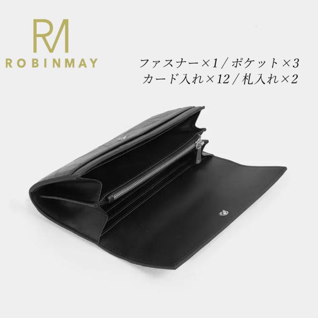 保証付 返品OK 正規品 2024 ROBINMAY ロビンメイ WJ028 言花真皮掀蓋長