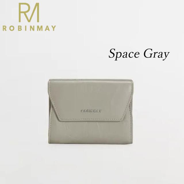 保証付 返品OK 正規品 ROBINMAY ロビンメイ WL059 言花真皮短夾 レディース RMロゴ 本革レザー 二つ折り 折りたたみ財布 ウォレット グレー ベージュ ネイビー カード入れ さいふ 春夏秋冬 牛革 レザー 人気 30代 40代 20代 旅行 台湾 コンパクト シワ加工 財布_3