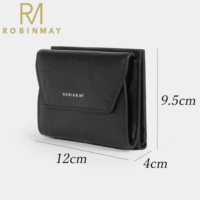 保証付 返品OK 正規品 ROBINMAY ロビンメイ WL059 言花真皮短夾 レディース RMロゴ 本革レザー 二つ折り 折りたたみ財布 ウォレット グレー ベージュ ネイビー カード入れ さいふ 春夏秋冬 牛革 レザー 人気 30代 40代 20代 旅行 台湾 コンパクト シワ加工 財布_5