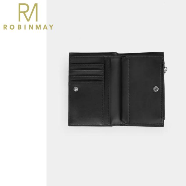 保証付 返品OK 正規品 ROBINMAY ロビンメイ WL061 言花真皮中夾 レディース RMロゴ 本革レザー 二つ折り 折りたたみ財布 ウォレット グレー ベージュ ネイビー カード入れ さいふ 春夏秋冬 牛革 レザー 人気 30代 40代 20代 旅行 台湾 コンパクト シワ加工 財布_8