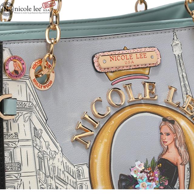 数量限定 NICOLE LEE ニコールリー DC16623 DREAMING THE CITY レディース ブルーグリーン チェーンショルダー ハンドバッグ ビーガンレザー ヴィーガン 30代 40代 20代 サステナブル SDGs インスタ プレゼント 贈物 旅行  ビジュー ビーズブーケ 数量限定 NICOLE LEE ニコールリー DC16623 DREAMING THE CITY