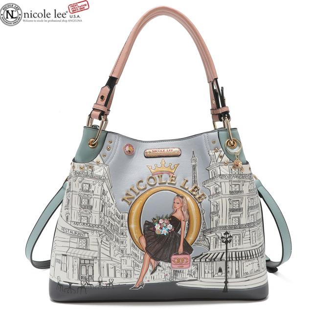 数量限定 NICOLE LEE ニコールリー DC16625 DREAMING THE CITY レディース ブルーグリーン ショルダー ハンドバッグ ビーガンレザー ヴィーガン 30代 40代 20代 サステナブル SDGs インスタ プレゼント  旅行  ビジュー ビーズブーケ エッフェル塔 数量限定 NICOLE LEE ニコールリー DC16625 DREAMING THE CITY