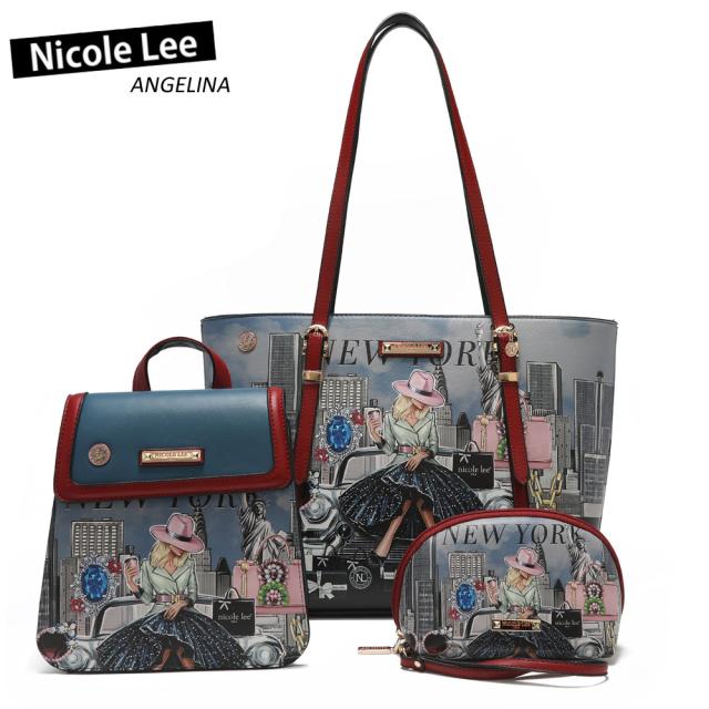 数量限定！NICOLE LEE ニコールリー SET16635 SUCCESS IN NEW YORK   レディース ３点セット トートバッグ＋ミニリュック＋マルチポーチ バッグ 春夏秋冬 ビーガンレザー ヴィーガン 人気 A4 ママ ブランド バック 30代 40代 20代 SDGs サステナブル_1