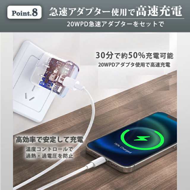 iphoneケース MagSafe 充電器 20W PD アダプター 充電ケーブル