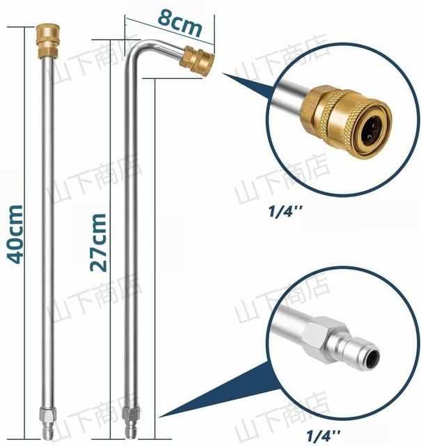 ケルヒャー高圧洗浄機延長ワンド ガタークリーニング用延長ロッド ノズルチップ5個 曲線延長ワンド ケルヒャーに対応 洗車用の通販はau PAY  マーケット - 山下商店 | au PAY マーケット－通販サイト