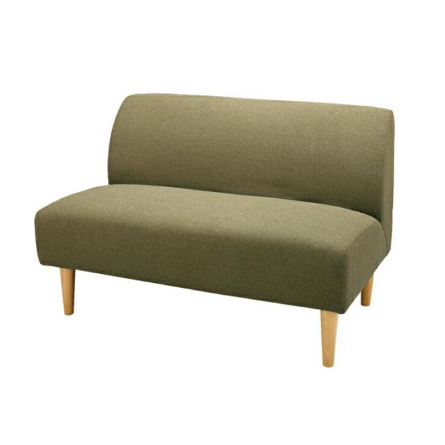 デリカ 2人掛け ソファ ダイニングソファ 肘掛けなし ソファダイニング 木脚 カバーリング カバー取り外し シンプル グリーン 東谷 GS-335 31,800円
