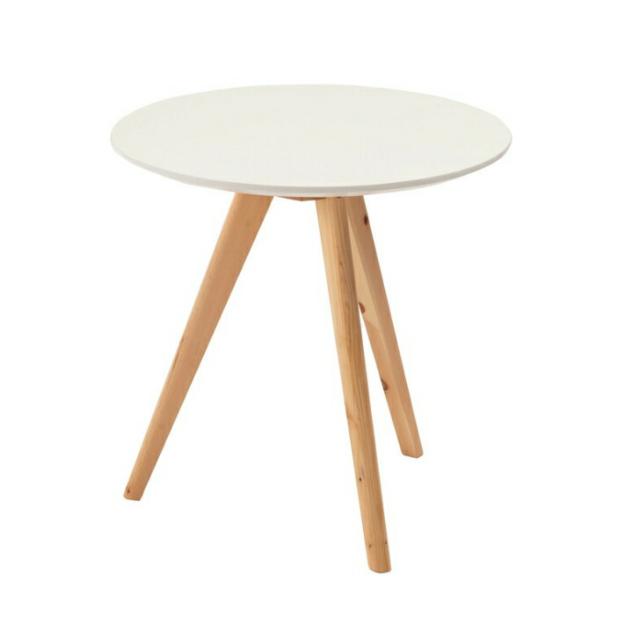 サイドテーブル 円形 天然木 コンパクト ミニ シンプル インテリア リビング ベッドサイド ホワイト 東谷 TAP-005WHの通販は 8,300円
