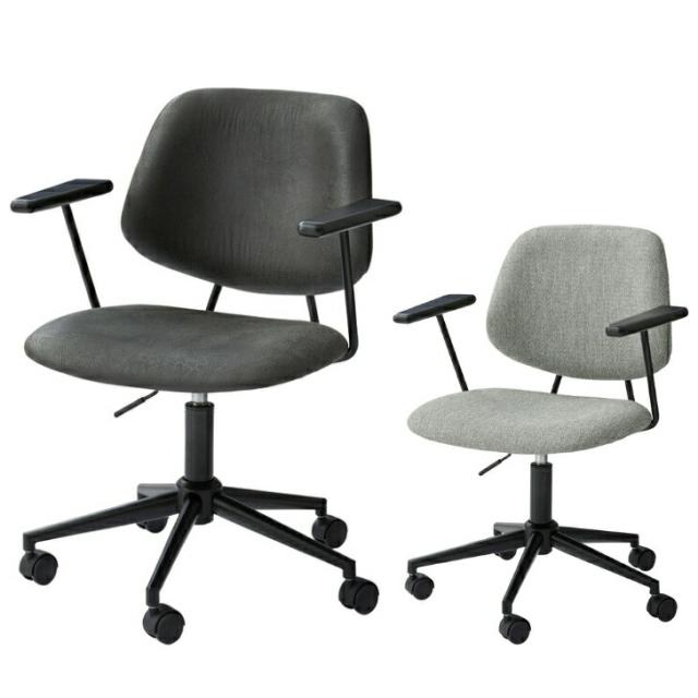 回転チェア デスクチェア オフィスチェア 座面回転 キャスター付き 移動可能 クロスレザー ファブリック スタイリッシュ グレー ブラック 東谷 PC-80の通販は