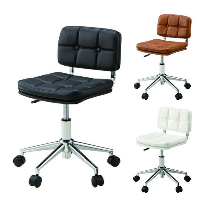 デスクチェア 椅子 オフィスチェア 昇降機能 回転式 キャスター付き スチール ソフトレザー ブラック ブラウン ホワイト 東谷RKC-301の通販は 9,728円