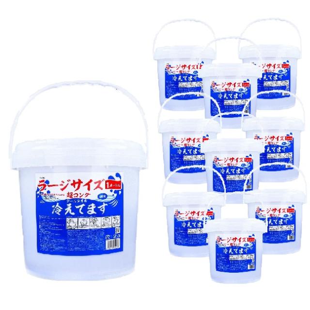 クールタオル 冷えてます iiもの本舗　バケツ６０枚入り１０個セット 厚手 16×100 超ロングシート　冷感 さらさらパウダー